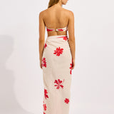 Seafolly Mayflower Sarong - Ecru and Cosmo - Simply Beach UK