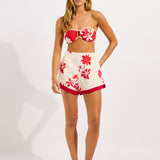 Seafolly Mayflower Tailored Short - Ecru and Cosmo - Simply Beach UK