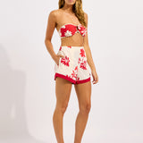 Seafolly Mayflower Tailored Short - Ecru and Cosmo - Simply Beach UK