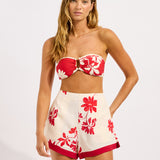 Seafolly Mayflower Tailored Short - Ecru and Cosmo - Simply Beach UK