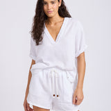 Double Gauze Shorts - White