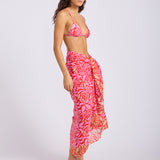 Retro Reef Sarong - Tomato Red