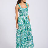 Retro Reef Smocked Dress - Kelly Green