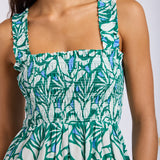 Retro Reef Smocked Dress - Kelly Green
