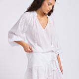Lurex Gauze Mini Wrap Skirt - White