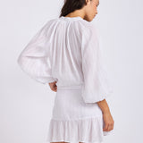 Lurex Gauze Mini Wrap Skirt - White