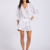 Lurex Gauze Mini Wrap Skirt - White