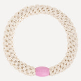 Original Hair Tie - Ivory with Pink Bead