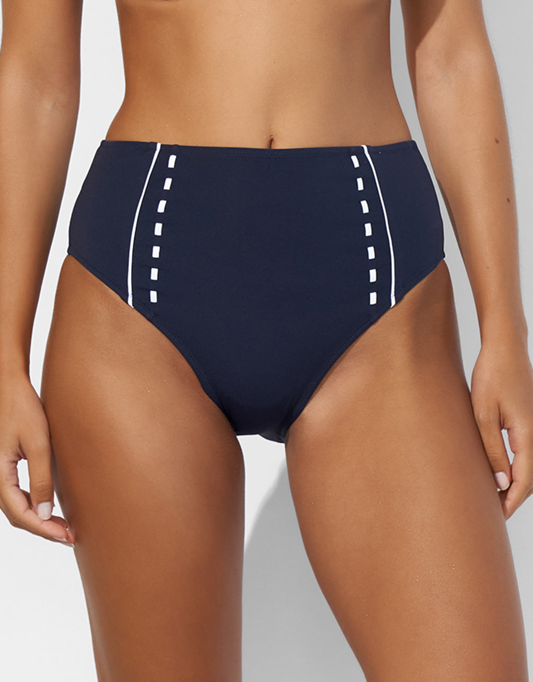 Marine Mindset High Waist Bikini Pant - Skipper Blue - Simply Beach UK