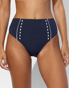 Marine Mindset High Waist Bikini Pant - Skipper Blue - Simply Beach UK