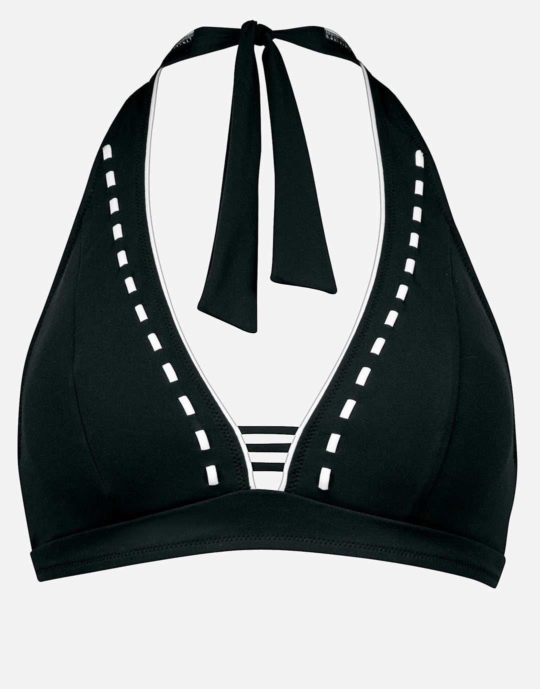 Marine Mindset Halter Bikini Top - Black and White - Simply Beach UK