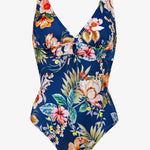 Lush Delight V Neck Swimsuit - Hibiscus Indigo - Simply Beach UK