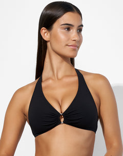 The Core Halter Bikini Top - Black - Simply Beach UK