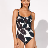 Twilight Underwired Tank Swimsuit - Deep Dark-Cream - Simply Beach UK