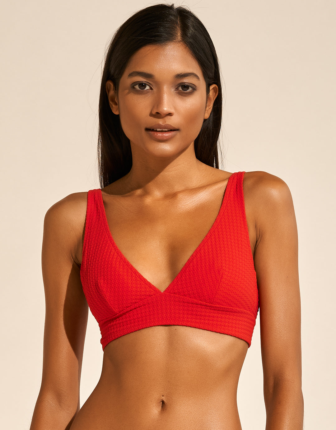 The Bloom Bralette Bikini Top - Radiant Red - Simply Beach UK