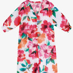 Dahlia Midi Beach Shirt - Pink Floral - Simply Beach UK