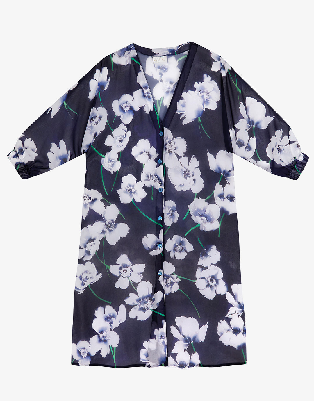 Roidal Valeria Midi Beach Shirt - Blue - Simply Beach UK