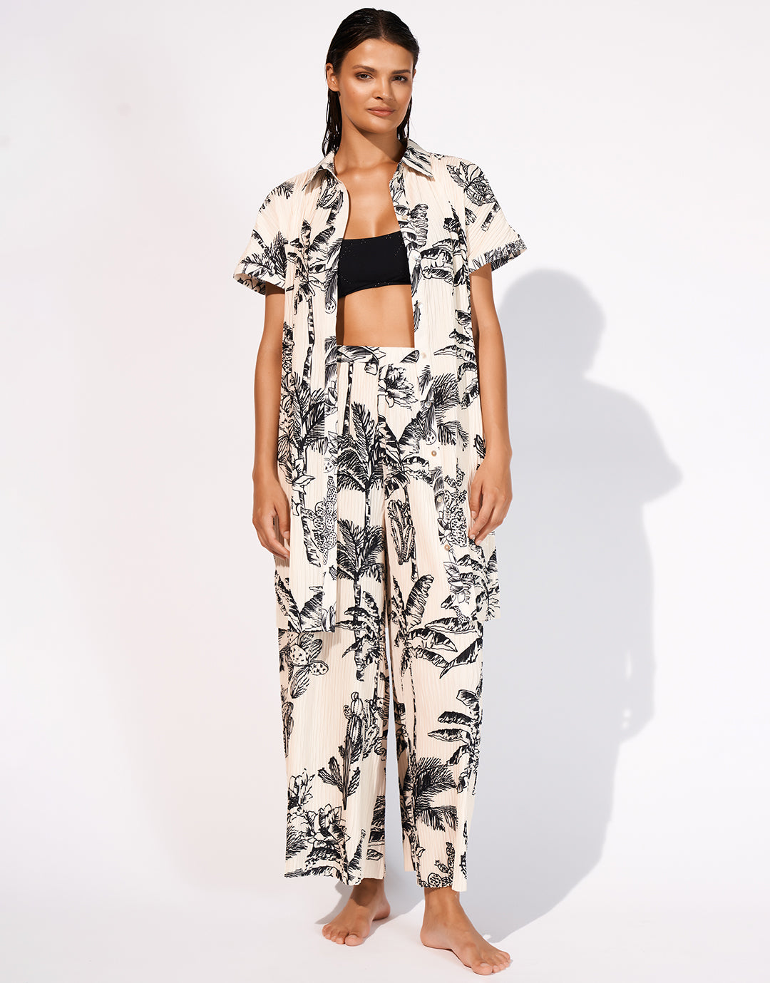Legend Beach Shirt - Cream and Black - Simply Beach UK