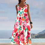 Dahlia Midi Beach Dress - Pink Floral - Simply Beach UK