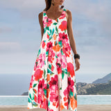 Dahlia Midi Beach Dress - Pink Floral - Simply Beach UK