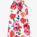 Dahlia Sleeveless Beach Shirt - Pink Floral - Simply Beach UK