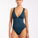 Jetset Smooth Plunge Swimsuit - Midnight Teal