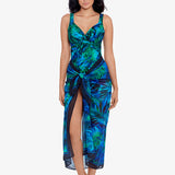 Palm Reeder Sarong - Blue and Green - Simply Beach UK