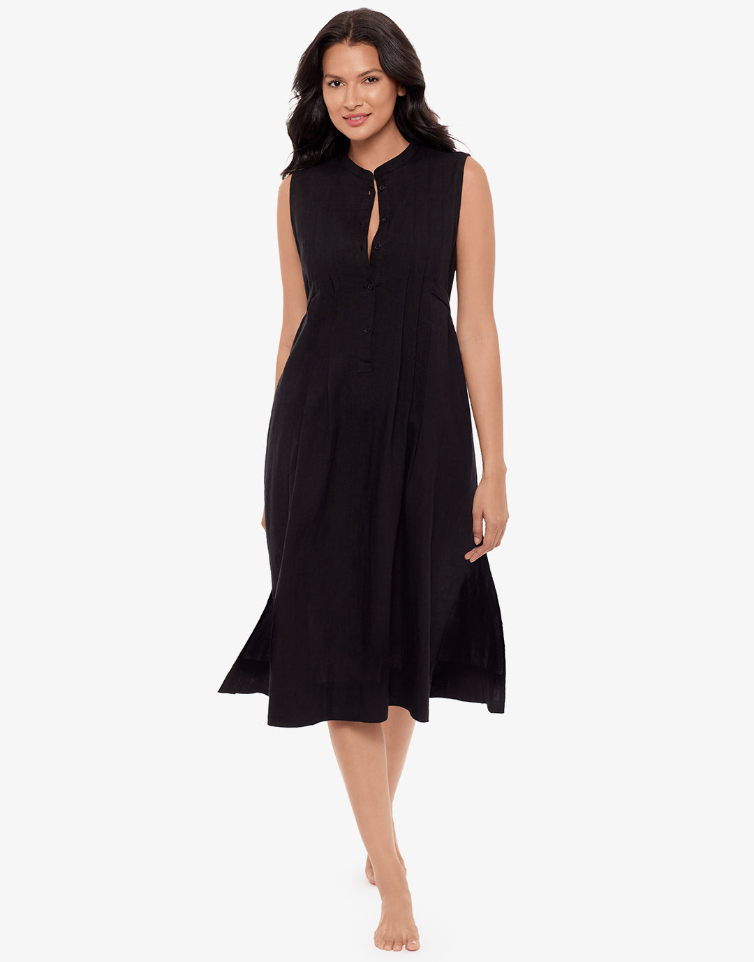 Pleated Beach Dress - Black - Simply Beach UK