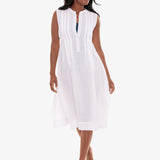 Pleated Beach Dress - White - Simply Beach UK