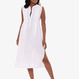 Pleated Beach Dress - White - Simply Beach UK
