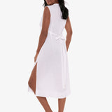 Pleated Beach Dress - White - Simply Beach UK