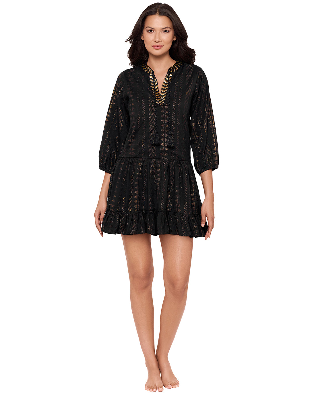 Beach Etc Jacquard Beach Dress -Black - Simply Beach UK