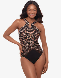 Topkapi Aphrodite Swimsuit - Black Multi - Simply Beach UK