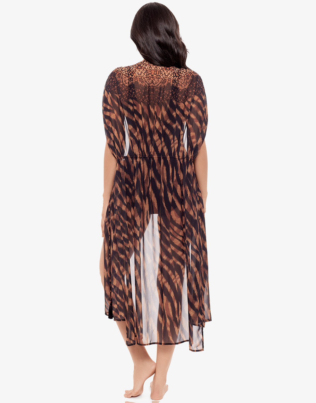 Raya De Safari Beaded Kimono - Black Brown - Simply Beach UK