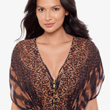 Raya De Safari Beaded Kimono - Black Brown - Simply Beach UK