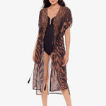 Raya De Safari Beaded Kimono - Black Brown - Simply Beach UK