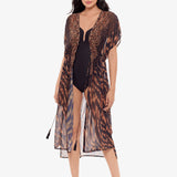 Raya De Safari Beaded Kimono - Black Brown - Simply Beach UK