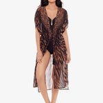 Raya De Safari Beaded Kimono - Black Brown - Simply Beach UK