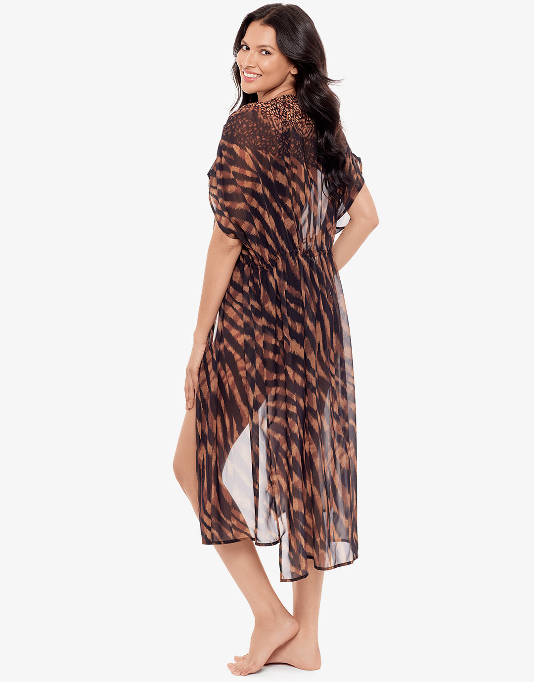 Raya De Safari Beaded Kimono - Black Brown - Simply Beach UK