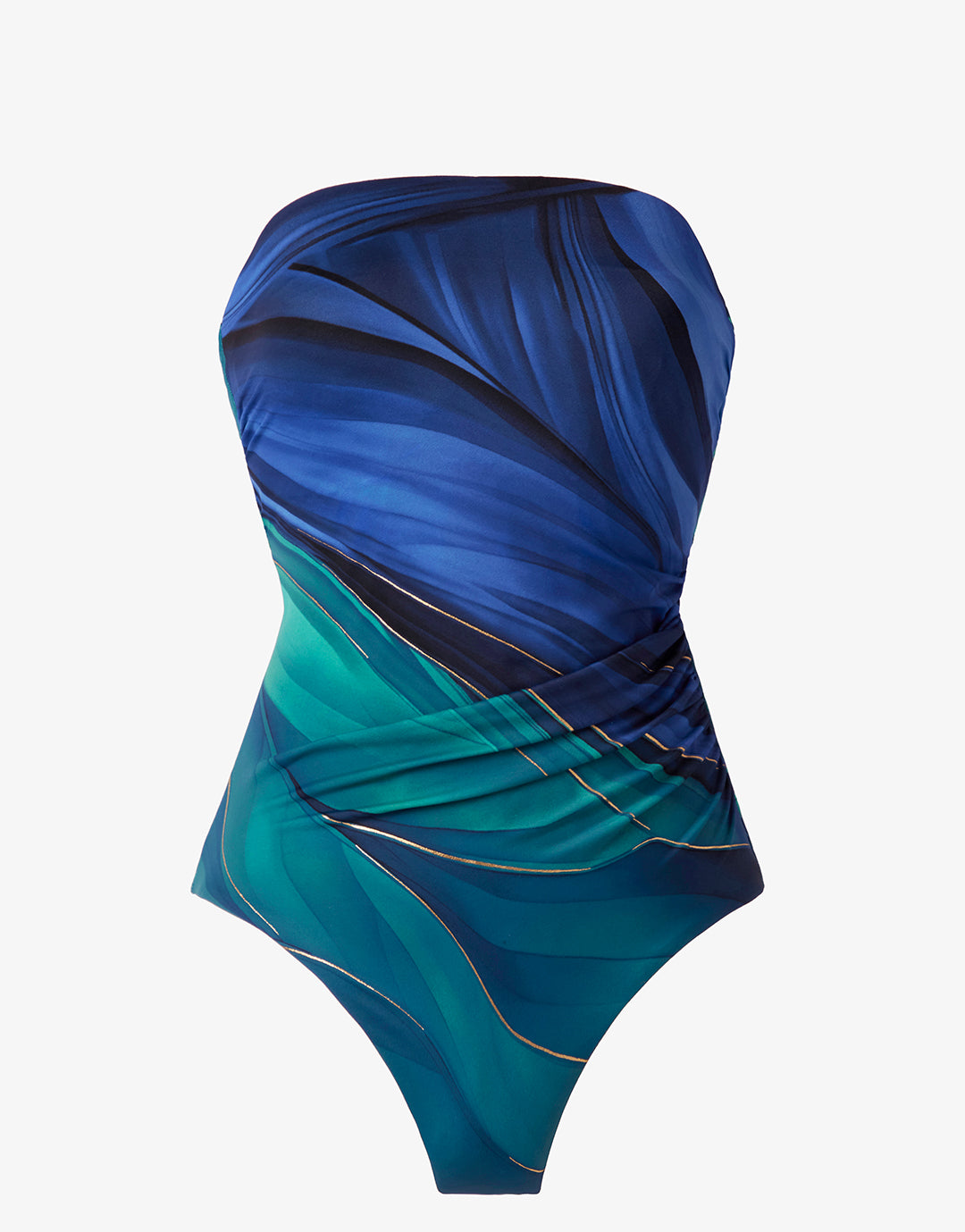 Maldiva Avanti Bandeau Swimsuit - Blue Multi - Simply Beach UK
