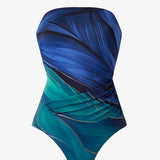 Maldiva Avanti Bandeau Swimsuit - Blue Multi - Simply Beach UK