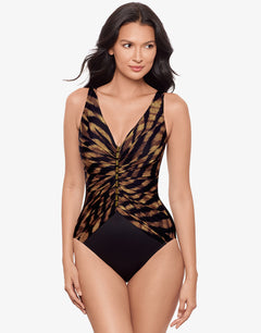 Raya De Safari Charmer Swimsuit - Black Brown - Simply Beach UK