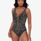 Zirconic Zipt Swimsuit - Black and White - Simply Beach UK