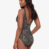 Zirconic Zipt Swimsuit - Black and White - Simply Beach UK