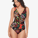 Pluma Orla Crossover Swimsuit - Black/Multi