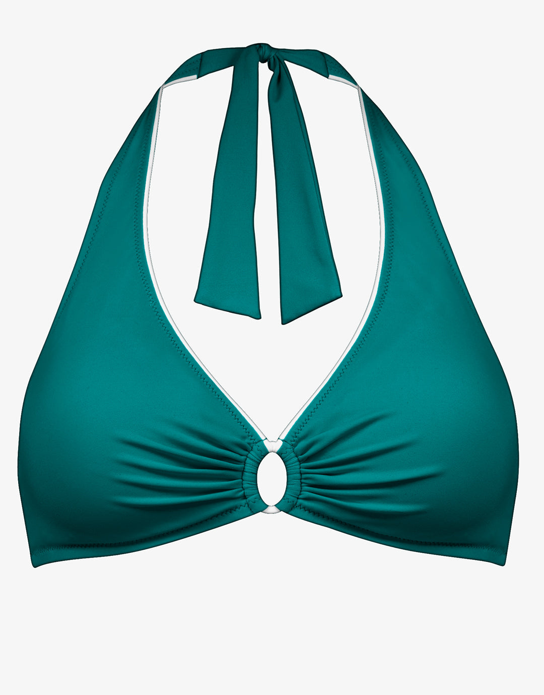 Sports Club Ring Halter Bikini Top - Teal - Simply Beach UK
