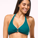 Sports Club Ring Halter Bikini Top - Teal - Simply Beach UK