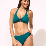 Sports Club Ring Halter Bikini Top - Teal - Simply Beach UK