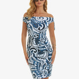 Graffiti Beach Dress - Blue and White - Simply Beach UK