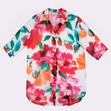 Dahlia Mini Beach Shirt - Pink Floral - Simply Beach UK
